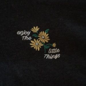 Gray embroidered  tee